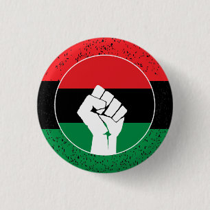 Pan African flag Fist, Afro American Black history Button
