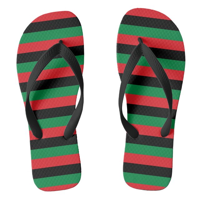 Pan African Flag Flip Flops (Footbed)