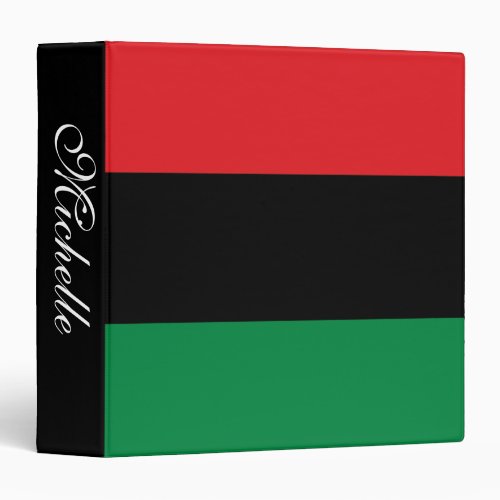 Pan African Flag Happy Kwanzaa 3 Ring Binder