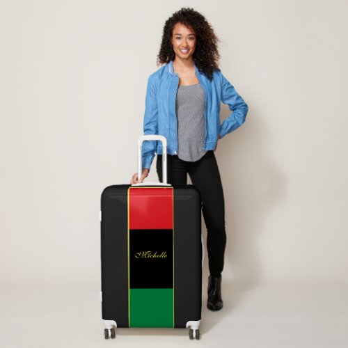 Pan African Flag Happy Kwanzaa Add Your Name Luggage