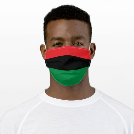 Pan African Flag, Happy Kwanzaa Adult Cloth Face Mask (Worn)