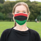 Pan African Flag, Happy Kwanzaa Adult Cloth Face Mask (Outside)