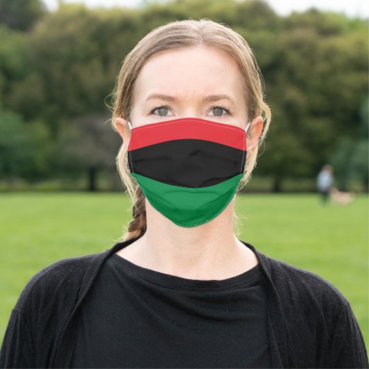Pan African Flag, Happy Kwanzaa Adult Cloth Face Mask (Outside)
