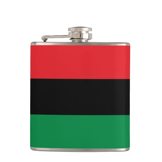 Pan African Flag, Happy Kwanzaa Flask (Front)