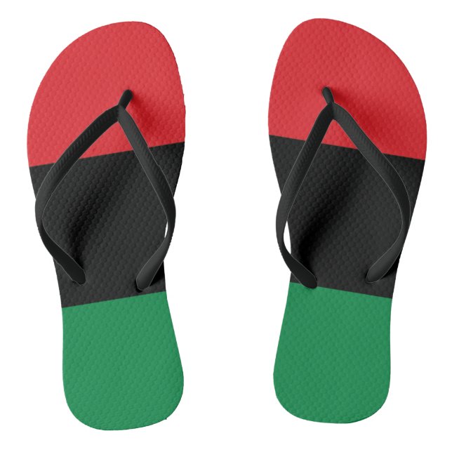 Pan African Flag, Happy Kwanzaa Flip Flops (Footbed)