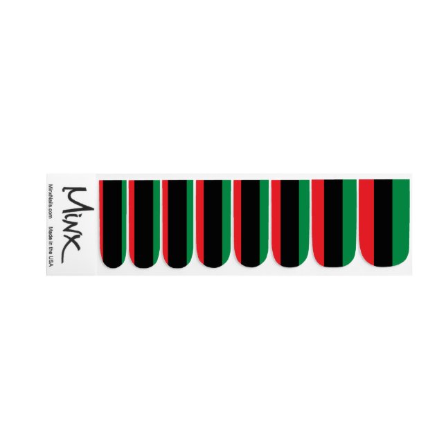 Pan African Flag, Happy Kwanzaa Minx Nail Art (Left Hand)