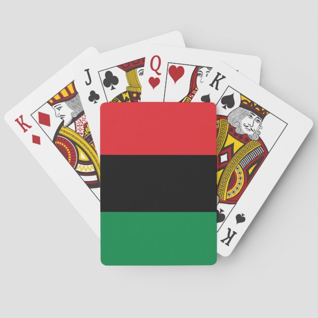 Pan African Flag, Happy Kwanzaa Poker Cards (Back)