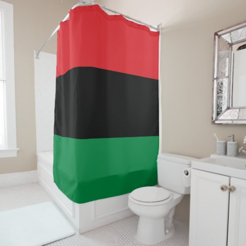 Pan African Flag Happy Kwanzaa Shower Curtain