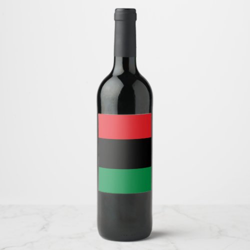 Pan African Flag Happy Kwanzaa Wine Label