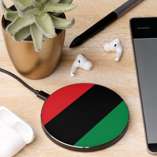 Pan African Flag Happy Kwanzaa Wireless Charger