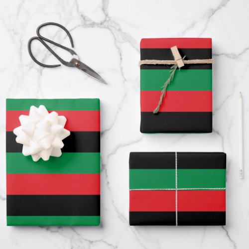 Pan African Flag Happy Kwanzaa  Wrapping Paper Sheets