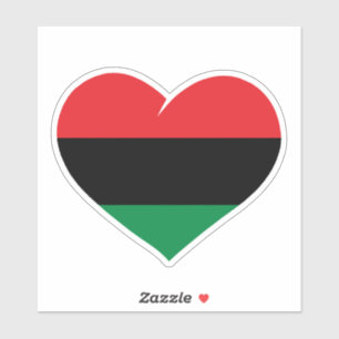 Pan African flag heart Afro American Black history Sticker