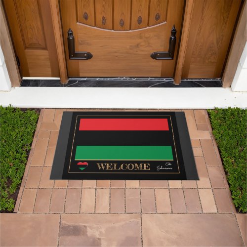 Pan African Flag house mat  Unia Symbol  Welcome
