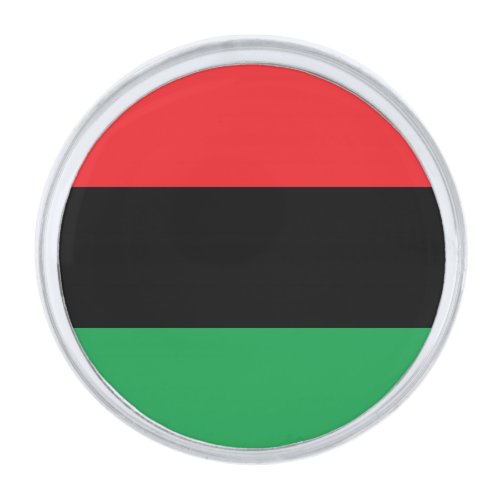 Pan_African Flag Kwanzaa Cufflinks Silver Finish Lapel Pin