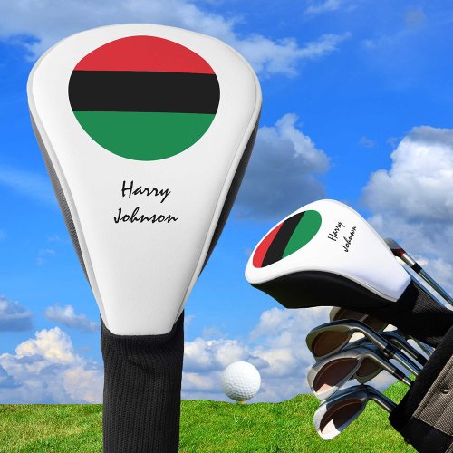 Pan African Flag Monogrammed golfing  UNIA  Golf Head Cover