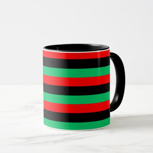 Pan African Flag Red Black Green Stripes Mug