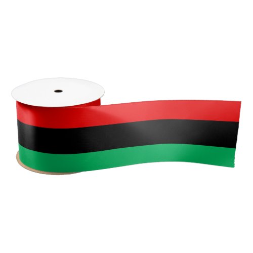 Pan African Flag Red Black Green Stripes Satin Ribbon