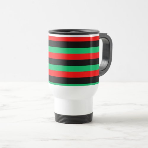 Pan African Flag Red Black Green Stripes Travel Mug