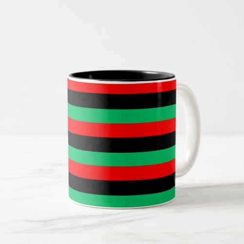 Pan African Flag Red Black Green Stripes Two_Tone Coffee Mug
