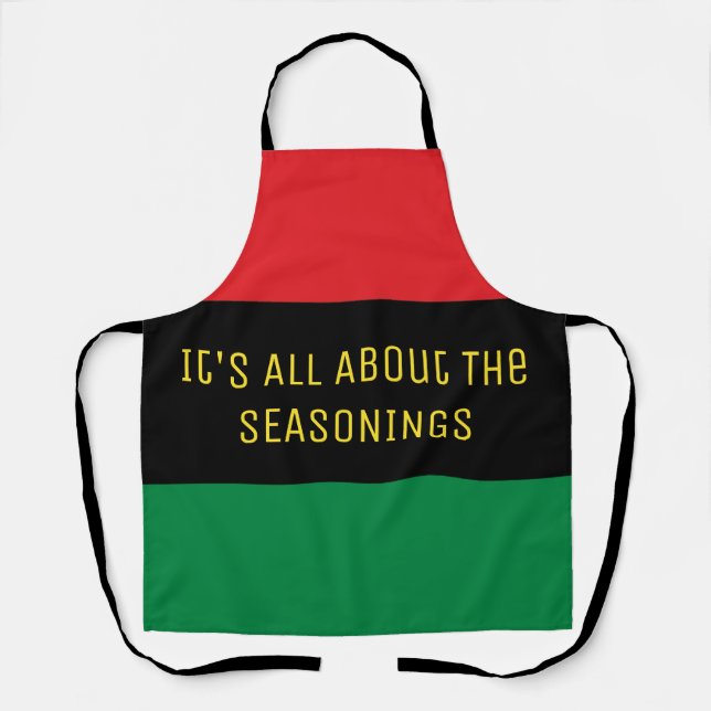 Pan African Flag, Seasonings All-Over Apron (Front)