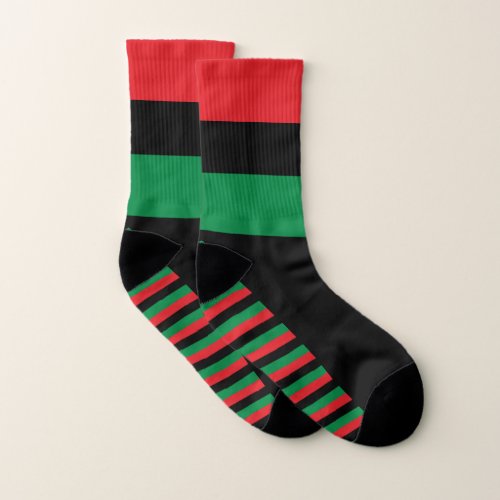 Pan African Flag Socks Unia Flag Symbol  Kwanzaa Socks