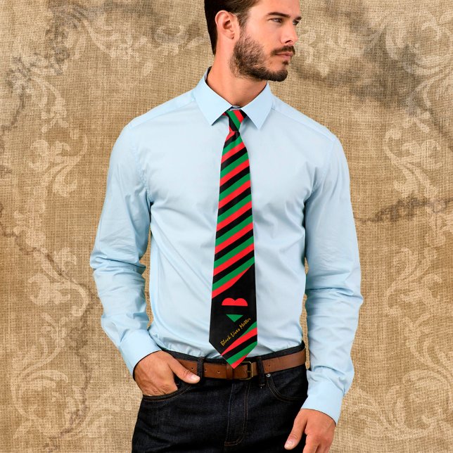 Pan African Flag Stripes, Unia Flag Symbol Kwanzaa Neck Tie (Creator Uploaded)