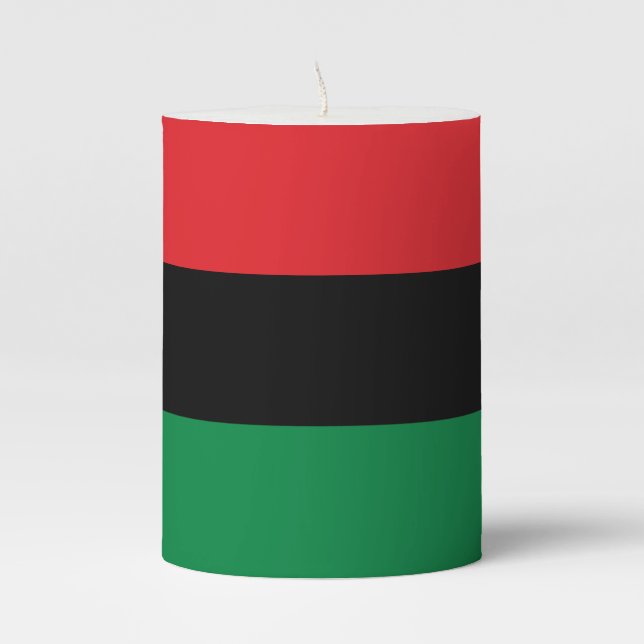 Pan African Flag & Unia Flag Symbol / Kwanzaa Pillar Candle (Front)