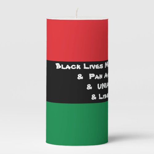 Pan African Flag Unia Flag Symbol tri  Kwanzaa Pillar Candle