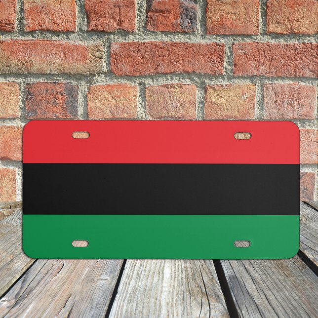 Pan African Flag & Unia Symbol / Afro American License Plate (Creator Uploaded)