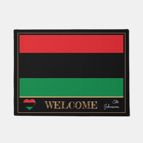 Pan African Flag  Unia Symbol house mats Welcome