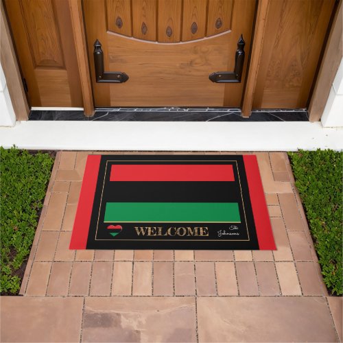 Pan African Flag  Unia Symbol house matsWelcome Doormat