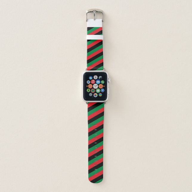 Pan African Flag & Unia Symbol / sports fan Apple Watch Band (Front)