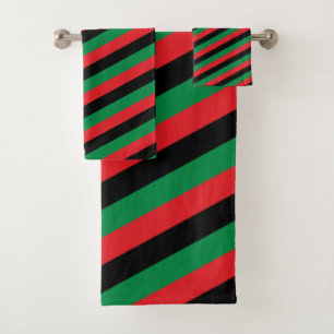 Pan African Flag & Unia Symbol / sports fan Bath Towel Set