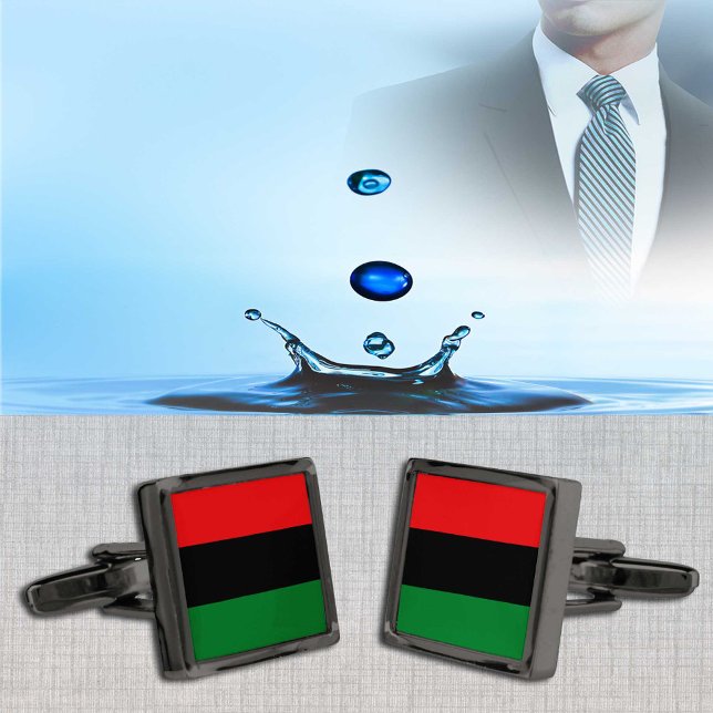 Pan African Flag & UNIA Symbol / sports fan Cufflinks (Creator Uploaded)