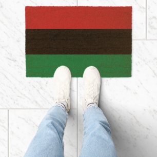 Pan African Flag & Unia Symbol / sports fan Fiber Doormat