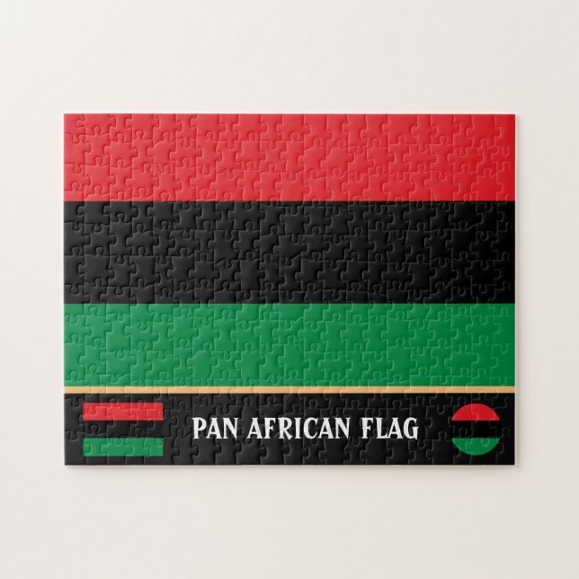 Pan African Flag & Unia Symbol / sports fan Jigsaw Puzzle (Horizontal)
