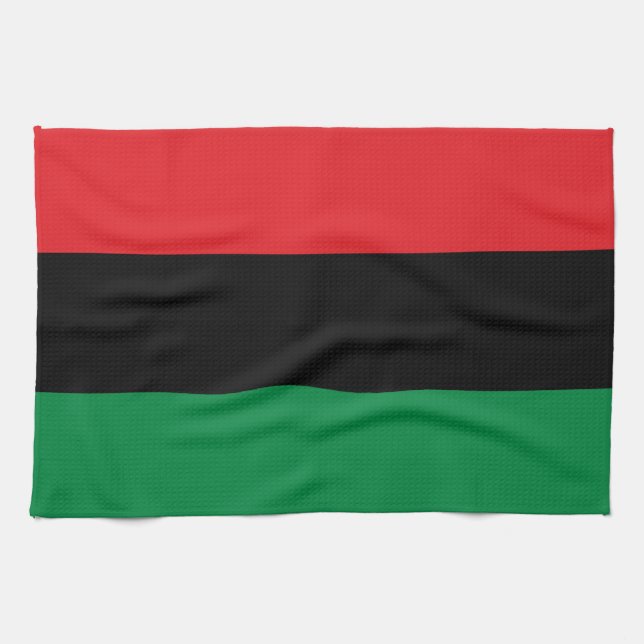 Pan African Flag & UNIA Symbol / sports fan Kitchen Towel (Horizontal)