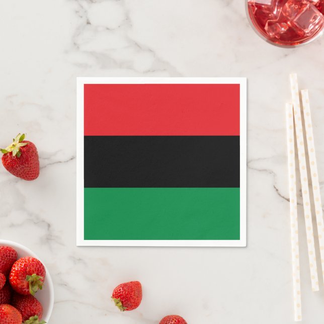 Pan African Flag & Unia Symbol / sports fan Napkins (Insitu)