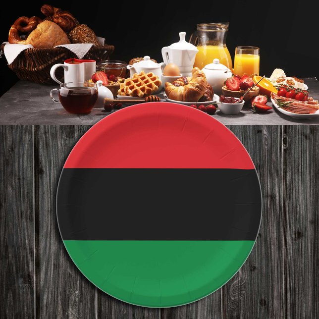 Pan African Flag & UNIA Symbol / sports fan Paper Plates (Creator Uploaded)