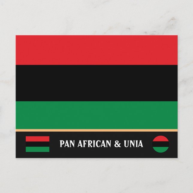 Pan African Flag & UNIA Symbol / sports fan Postcard (Front)
