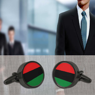 Pan African Flag & Unia Symbol / sports fans Cufflinks