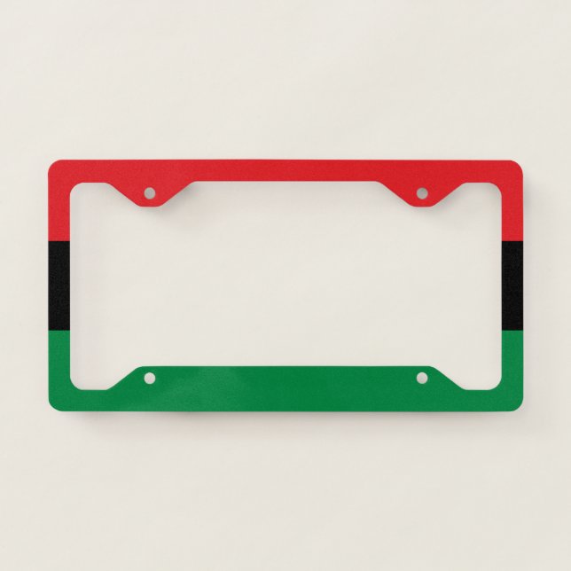 Pan African Flag & Unia Symbol / sports fans License Plate Frame (Front)