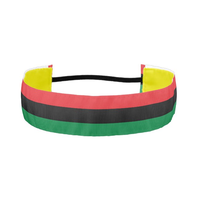 Pan African Flag & UNIA Symbol /Wide Athletic Headband (Front)