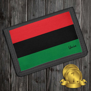 Pan African Flag wallet, UNIA Symbol / fashion Trifold Wallet