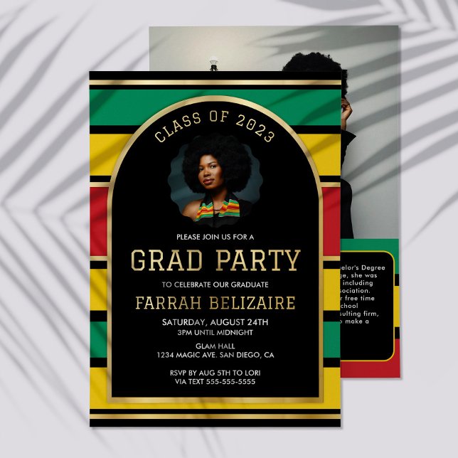 Pan African Graduation Party Foil Invitation (Creator Uploaded)