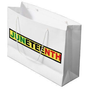 Pan African, Juneteenth White Large Gift Bag