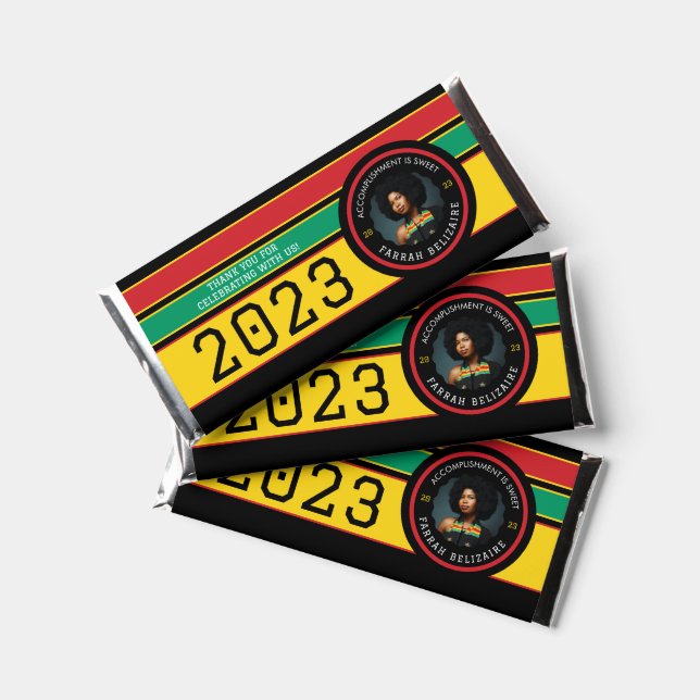 Pan-African Photo Graduation Hershey Bar Favors (Front)