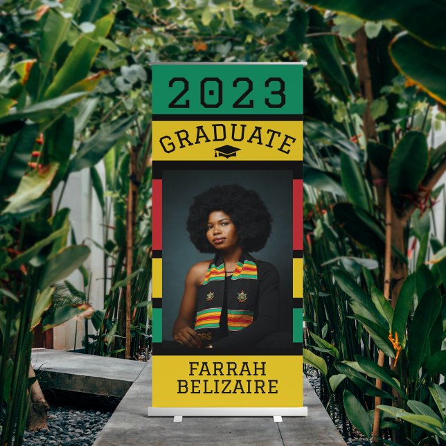 Pan African Photo Graduation Party Retractable Banner (Creator Uploaded)