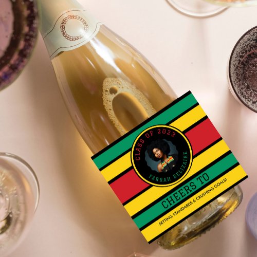 Pan African Photo Graduation Sparkling Wine Label
