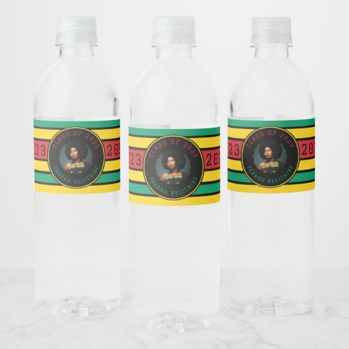 Pan African Photo Graduation Water Bottle Label